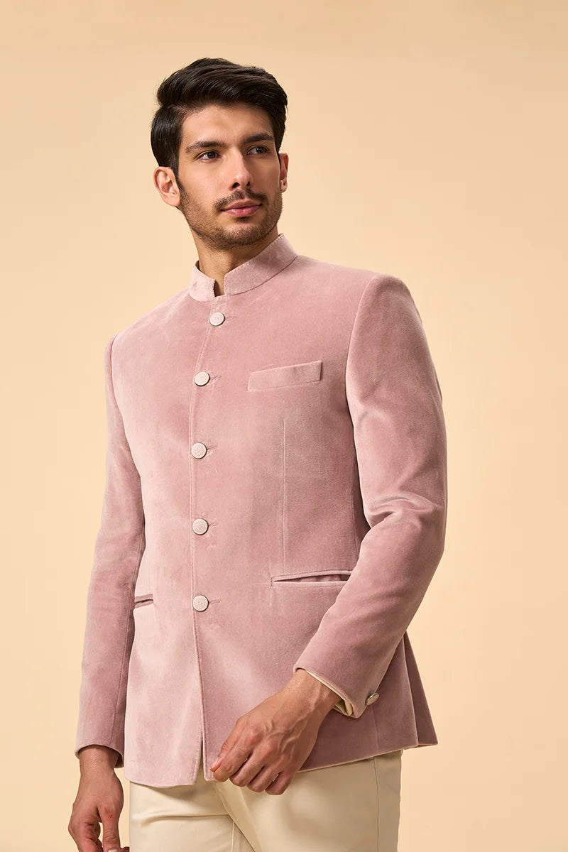 Classic Peach Cotton Suede Jodhpuri