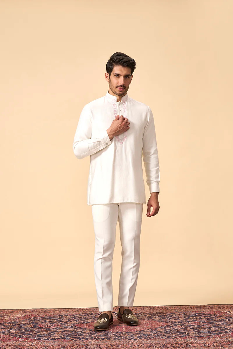 Lavender Resham & French Knot Indo-Western Set