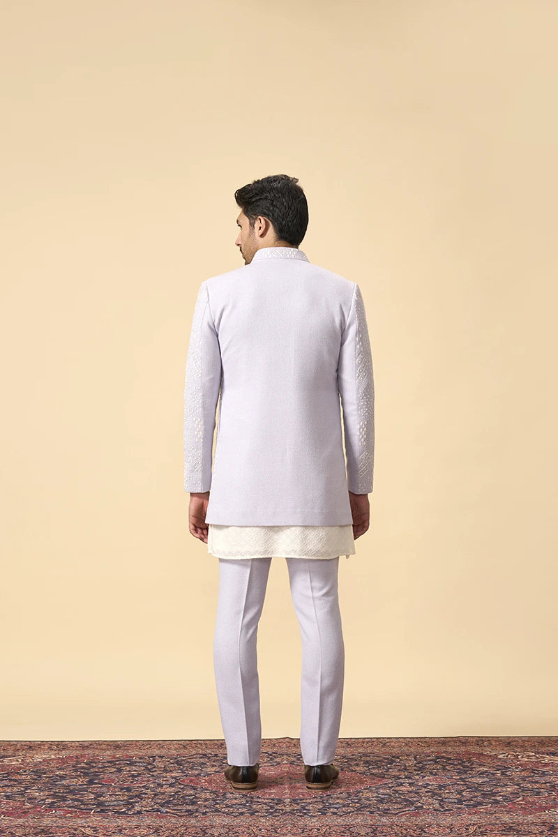 Soft Lavender Embroidered Indo western Set