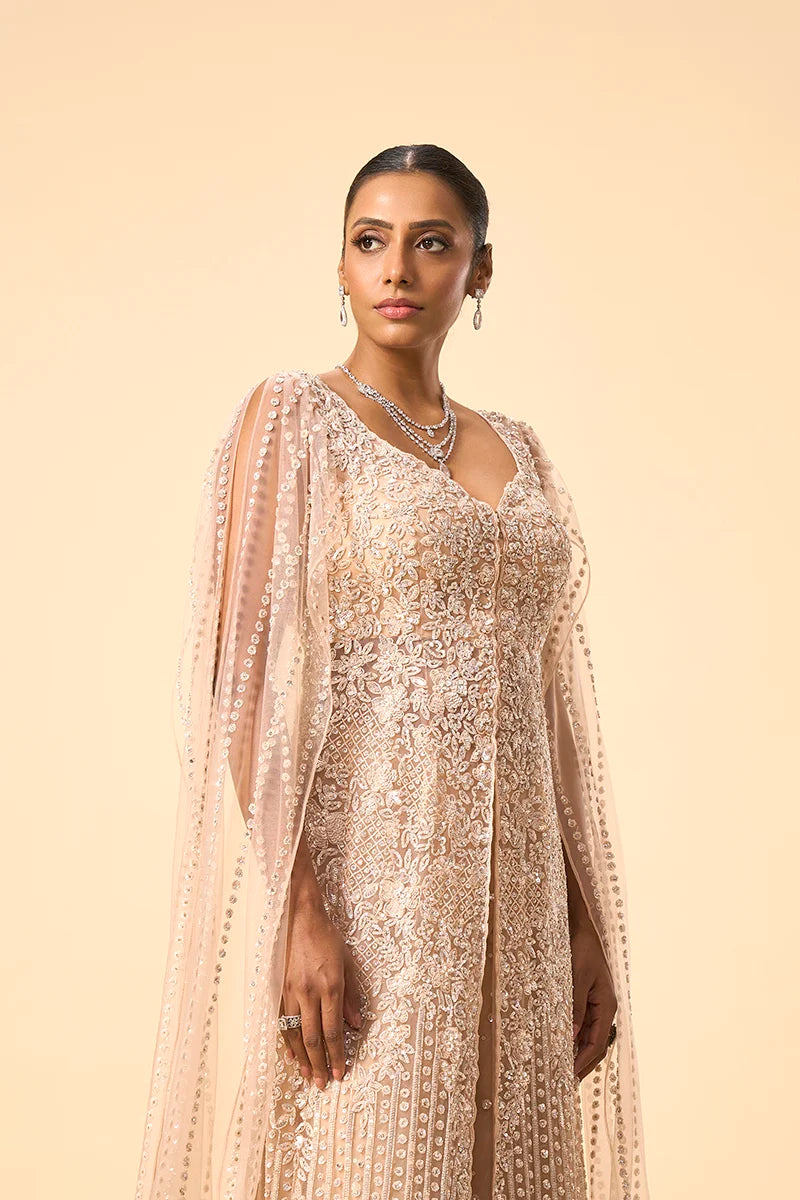 Gold Embellished sharara set
