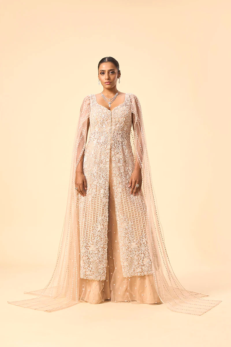 Gold Embellished sharara set
