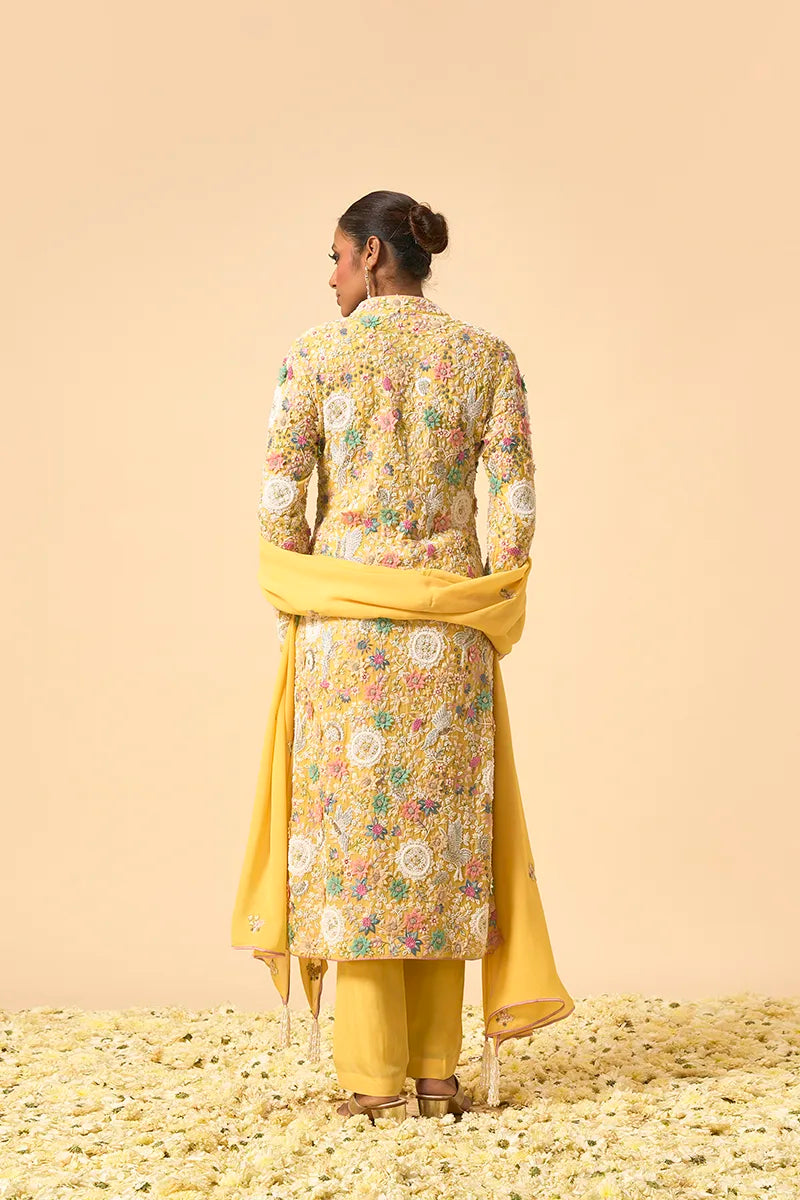 Lemon Yellow Pure Georgette Suit