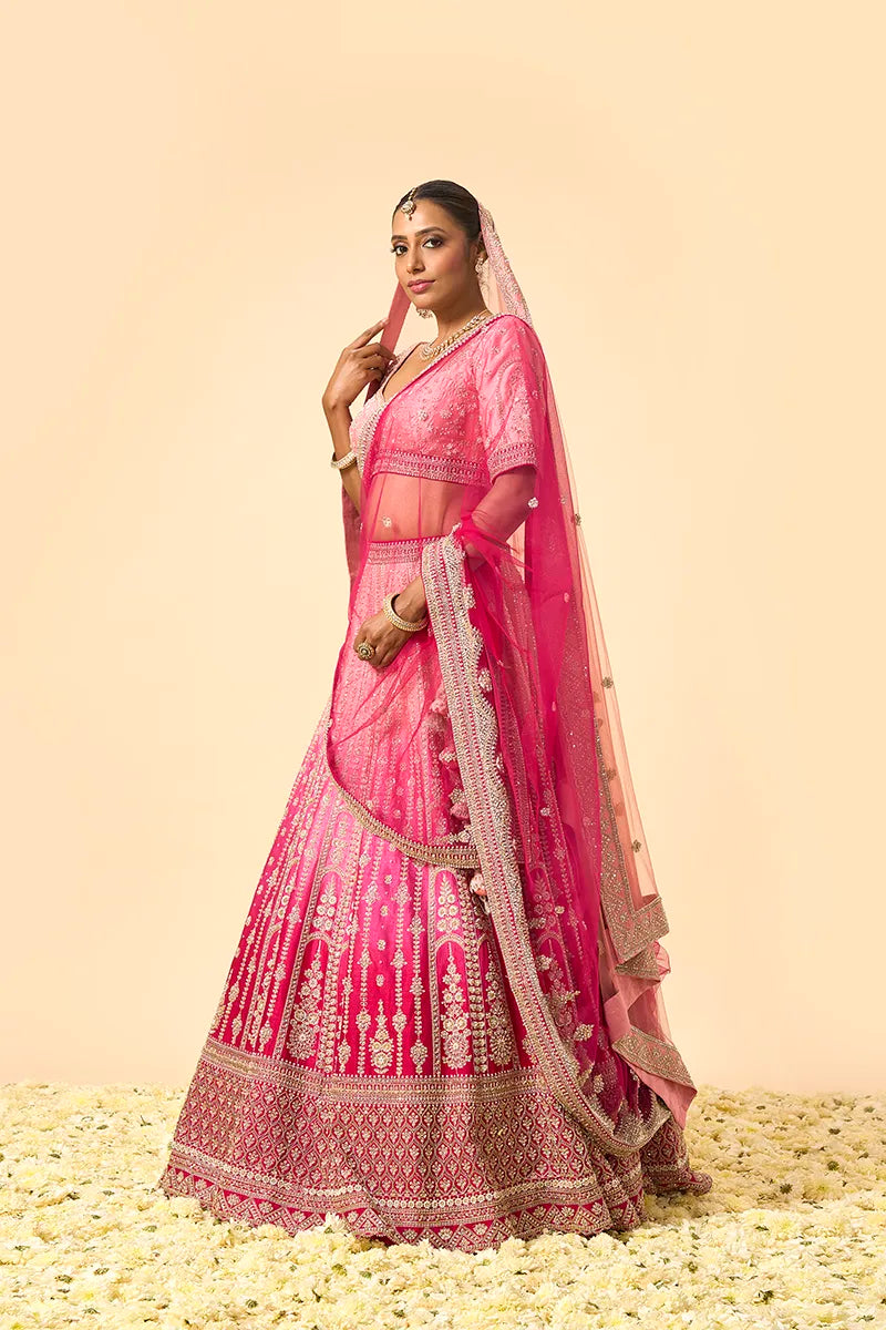 Pink ombre lehenga
