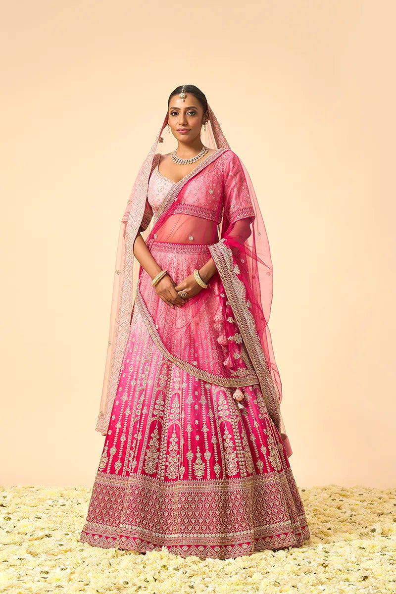 Pink ombre lehenga