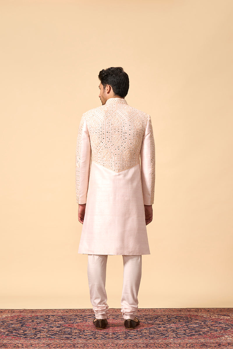 Royal Raw Silk Indo western with Mirror & Resham Embroidery