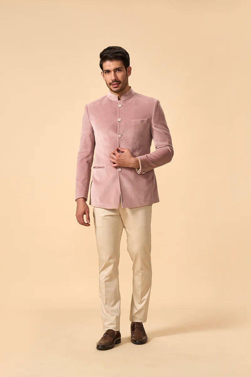 Classic Peach Cotton Suede Jodhpuri