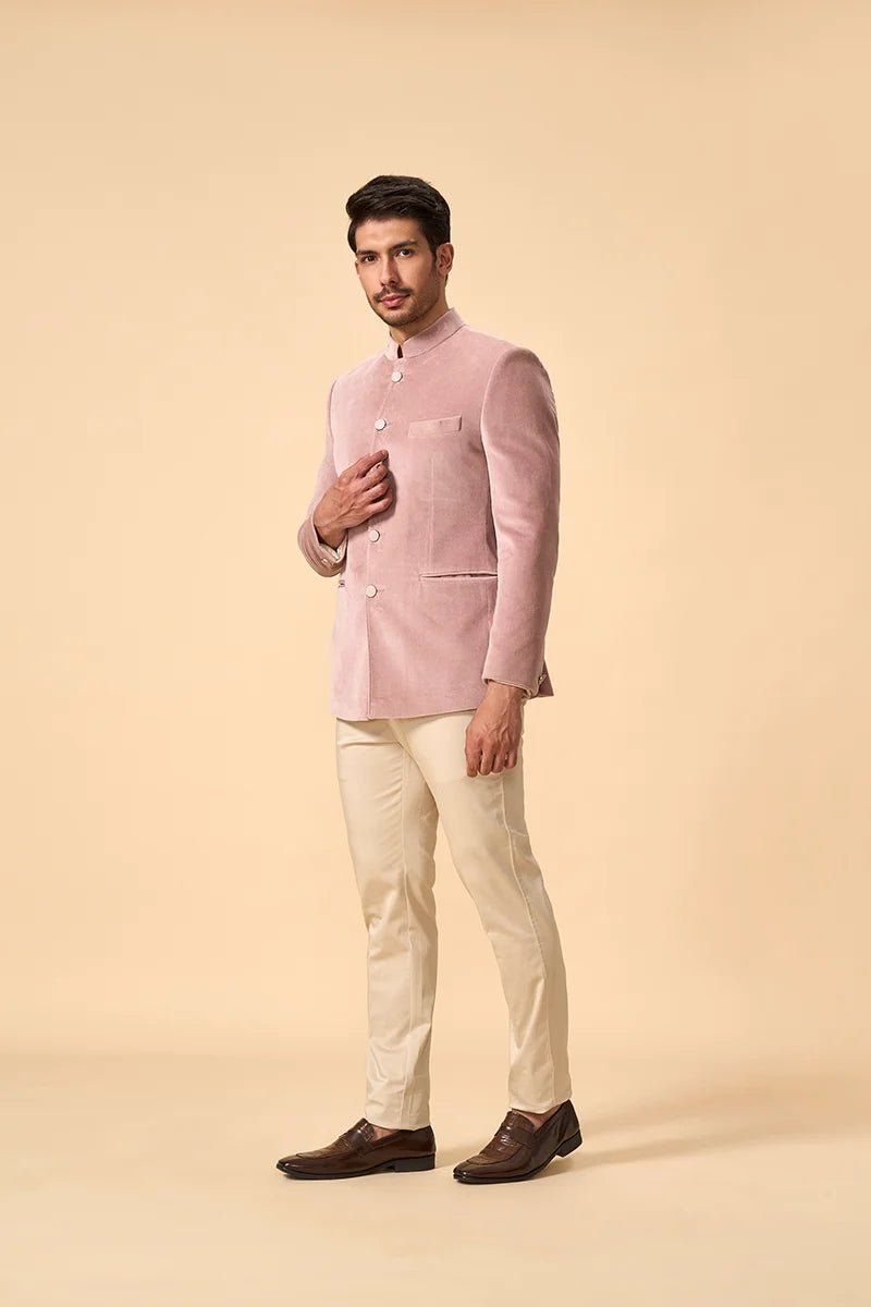 Classic Peach Cotton Suede Jodhpuri