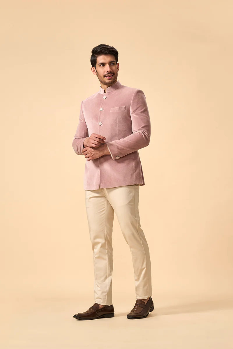 Classic Peach Cotton Suede Jodhpuri