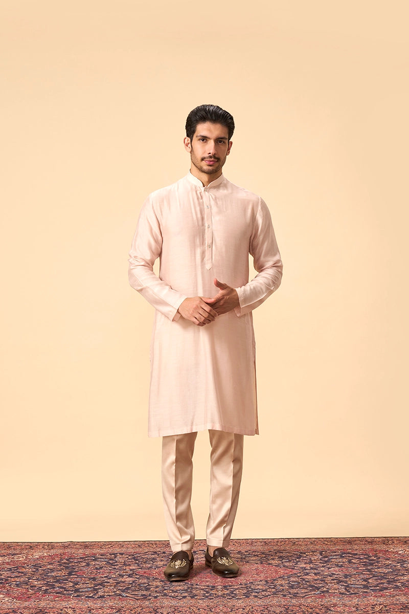 Beige embroidered sherwani