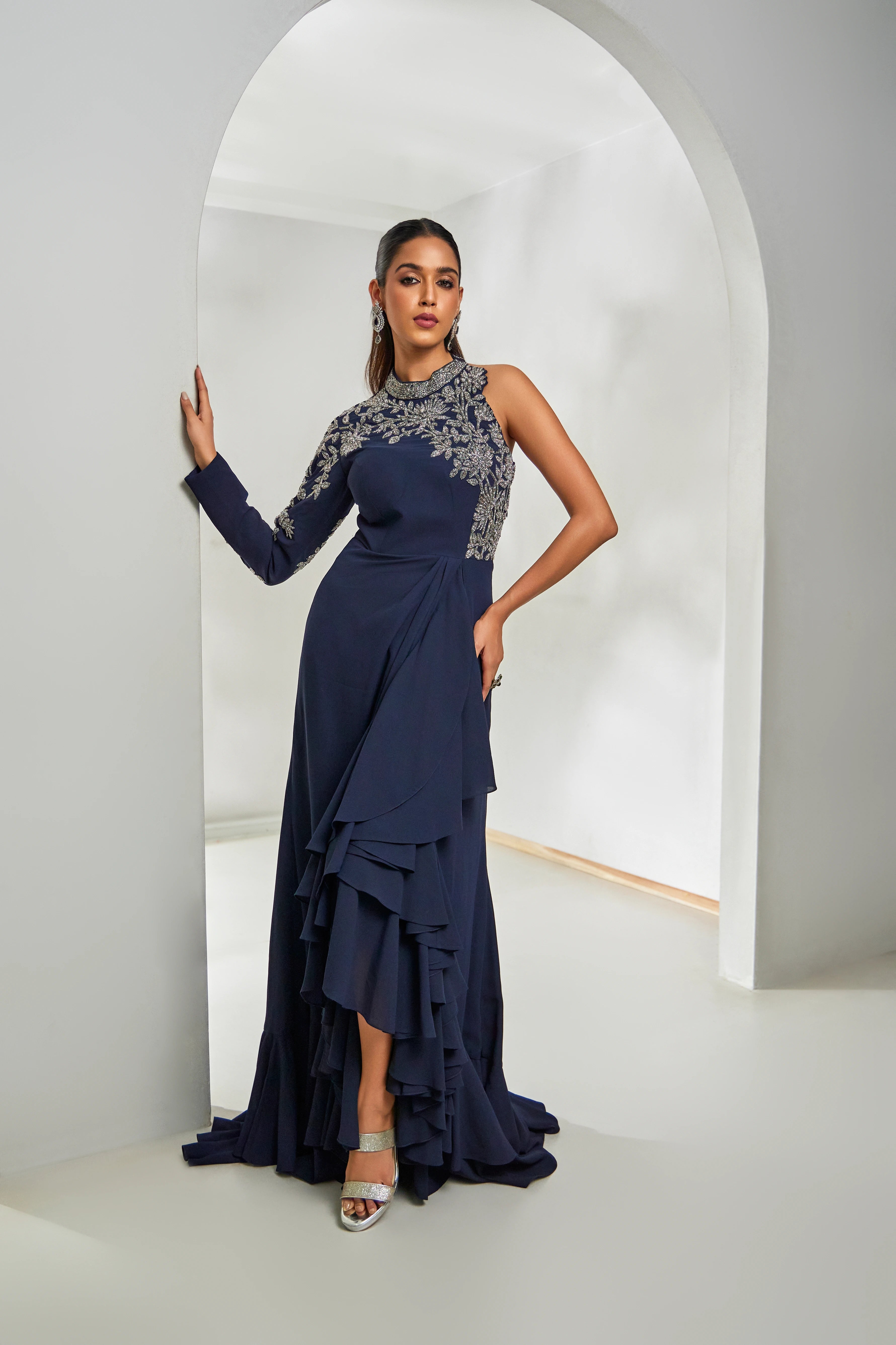 Round Neck Indo-Western Gown