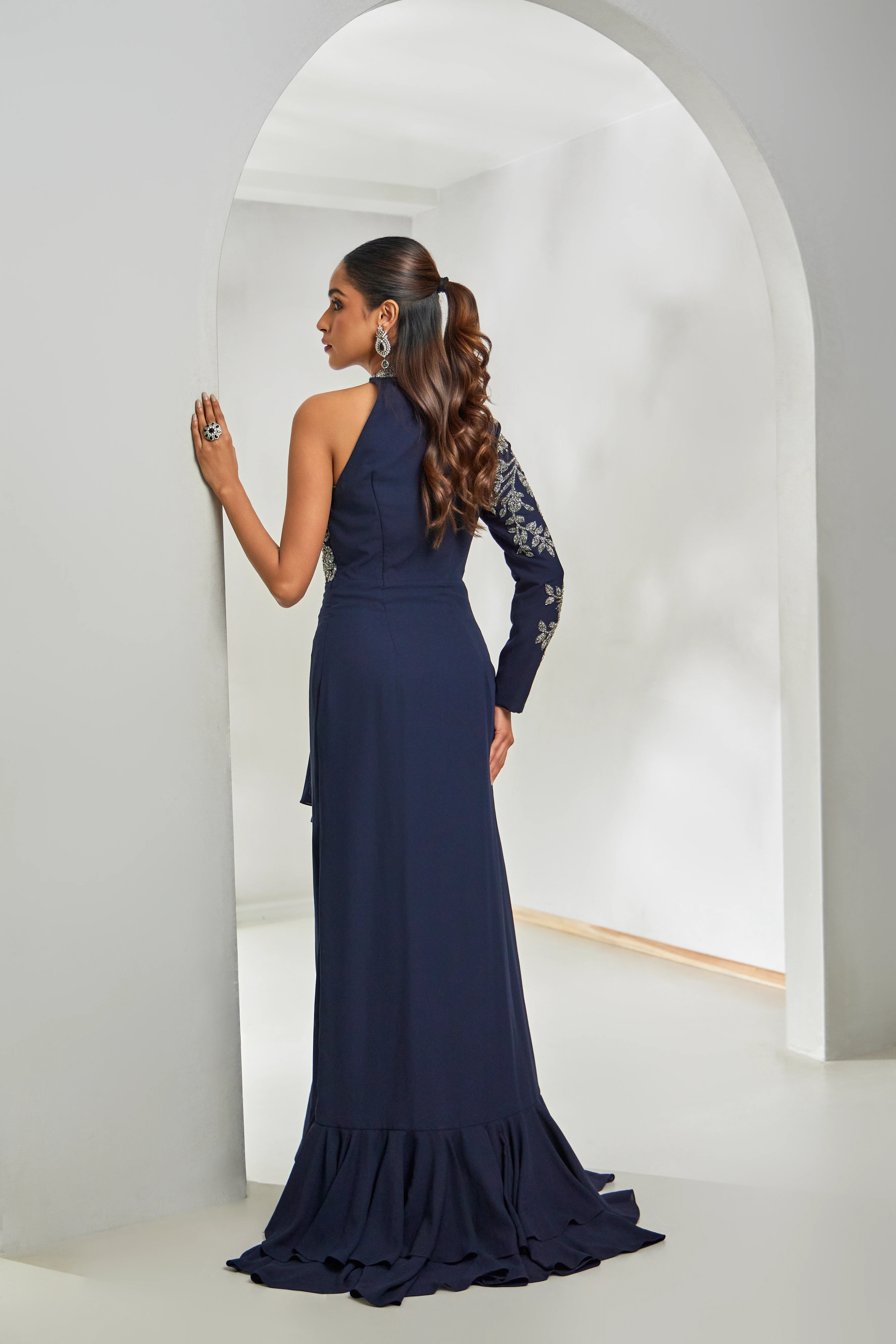 Round Neck Indo-Western Gown