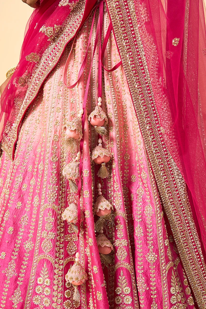 Pink ombre lehenga