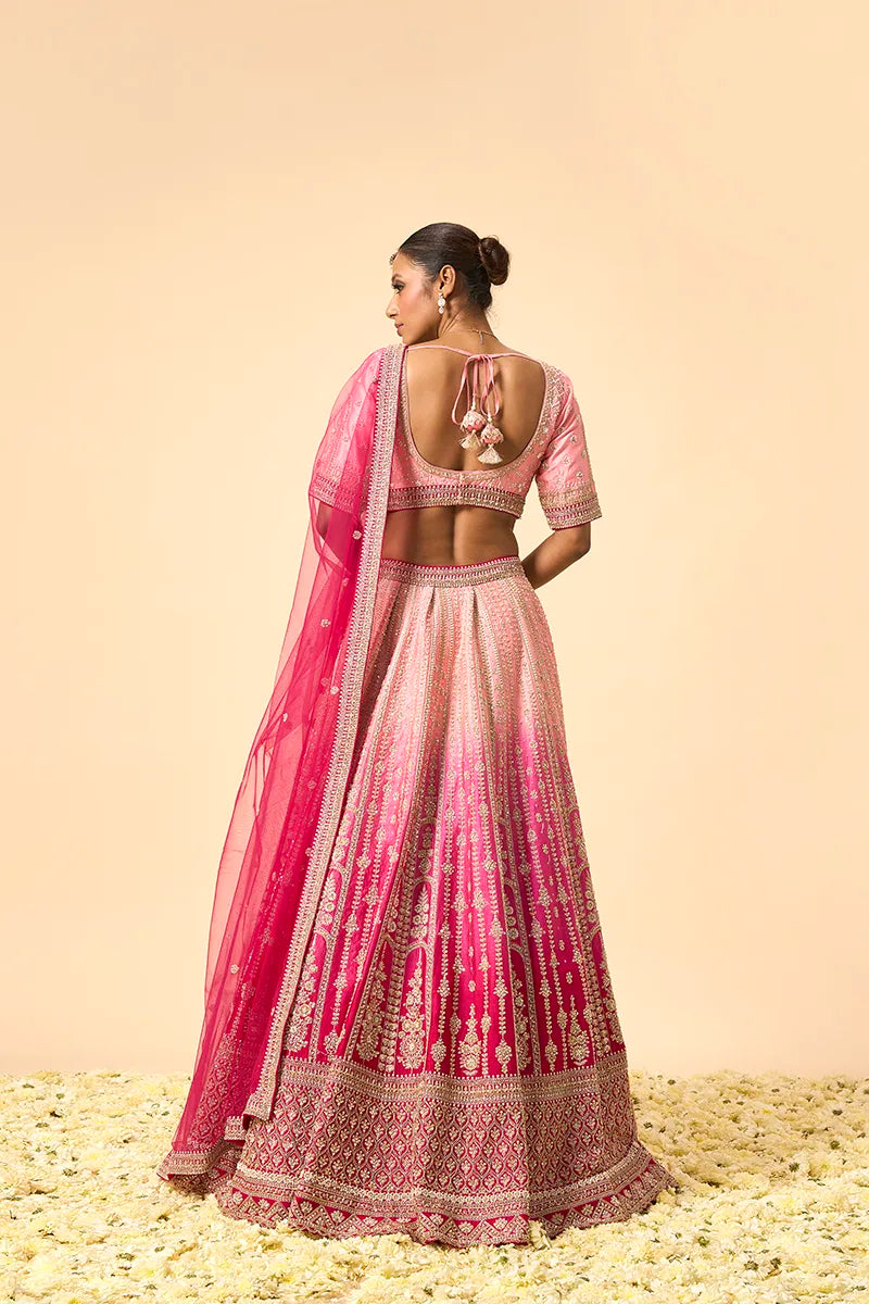 Pink ombre lehenga